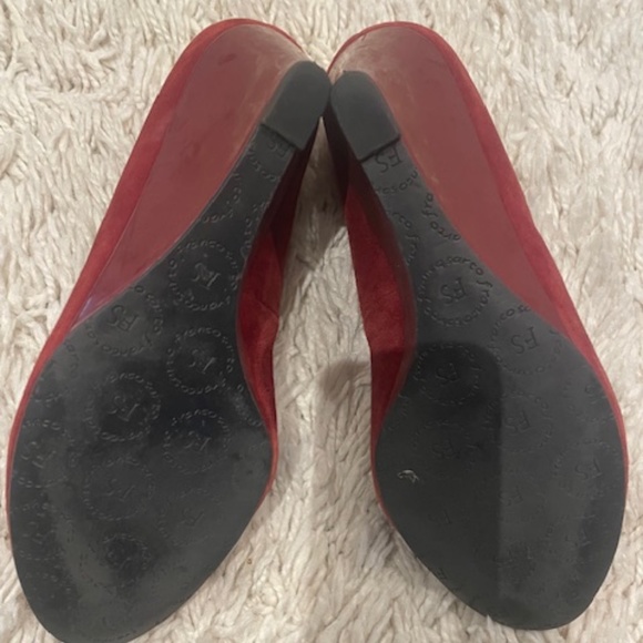 Franco Sarto Red Velvet Ladies Wedges Size 7 - Picture 5 of 5
